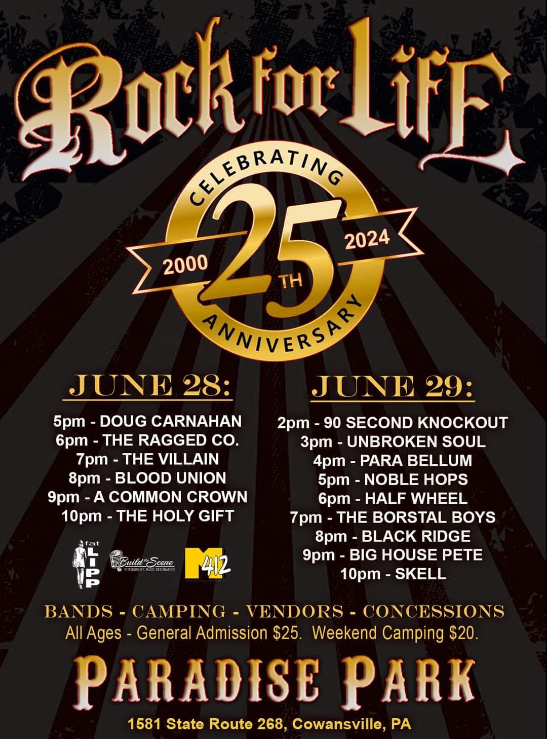 Featured image for “July – Rock for Life 25th Anniversary at PARADISE PARK”